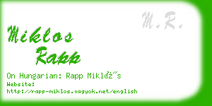 miklos rapp business card